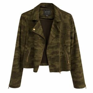 Anthropologie Sanctuary Camouflage Moto Jacket with Asymmetrical Zip. Women M